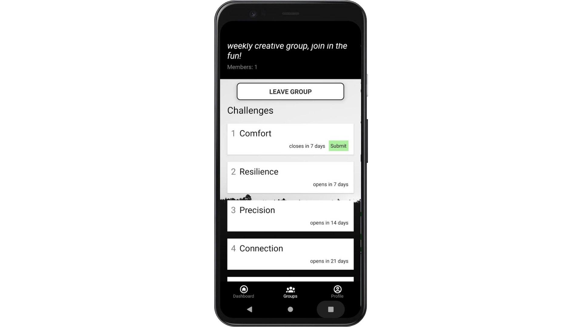 zeal app create group page